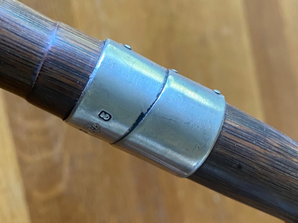 Silver topped palm wood walking stick  View VI