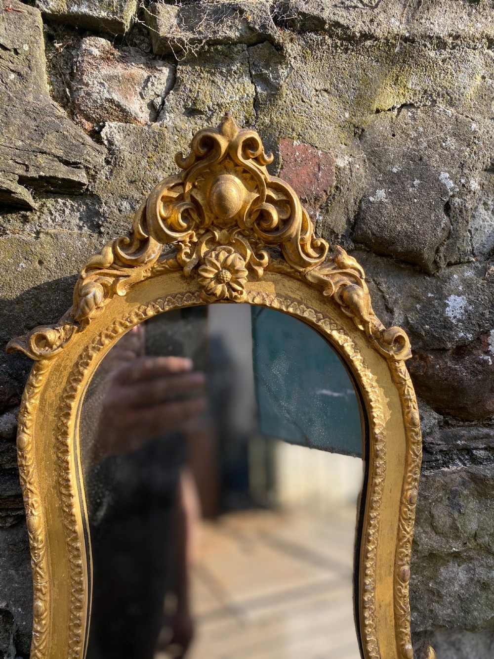 Small gilded wall bracket mirror  View III