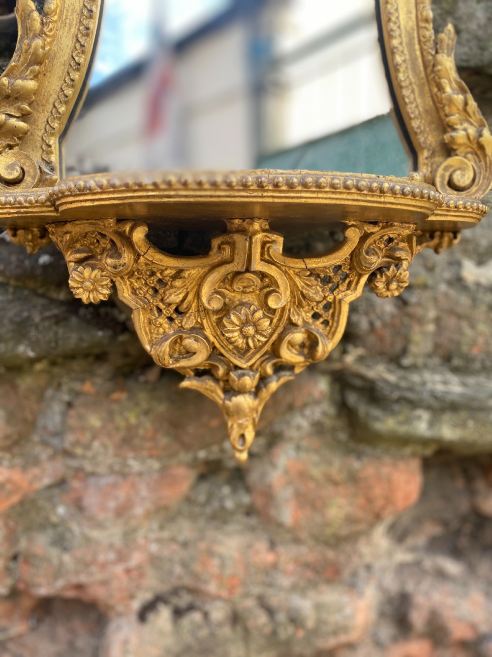 Small gilded wall bracket mirror  View V