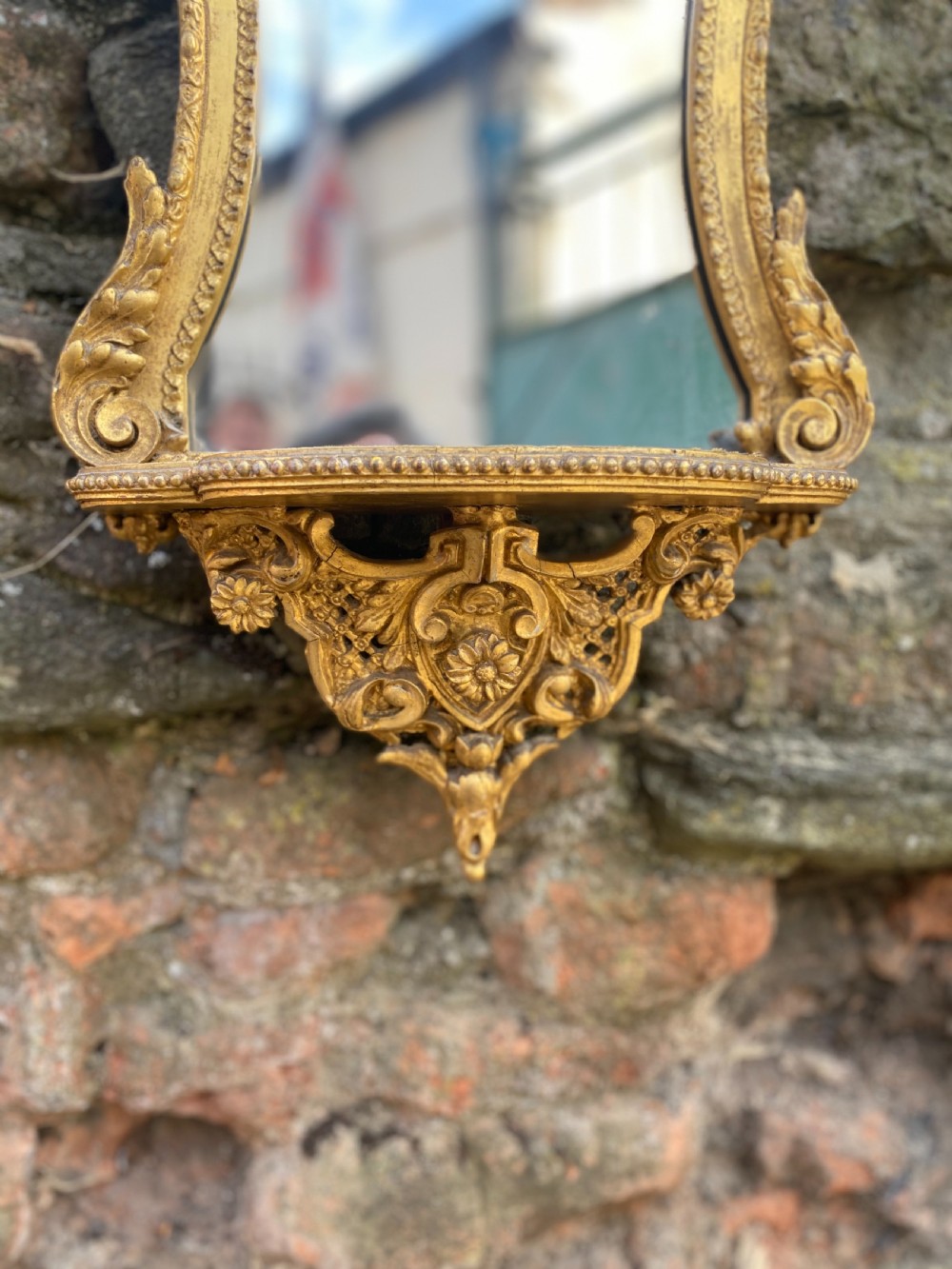 Small gilded wall bracket mirror  View VI