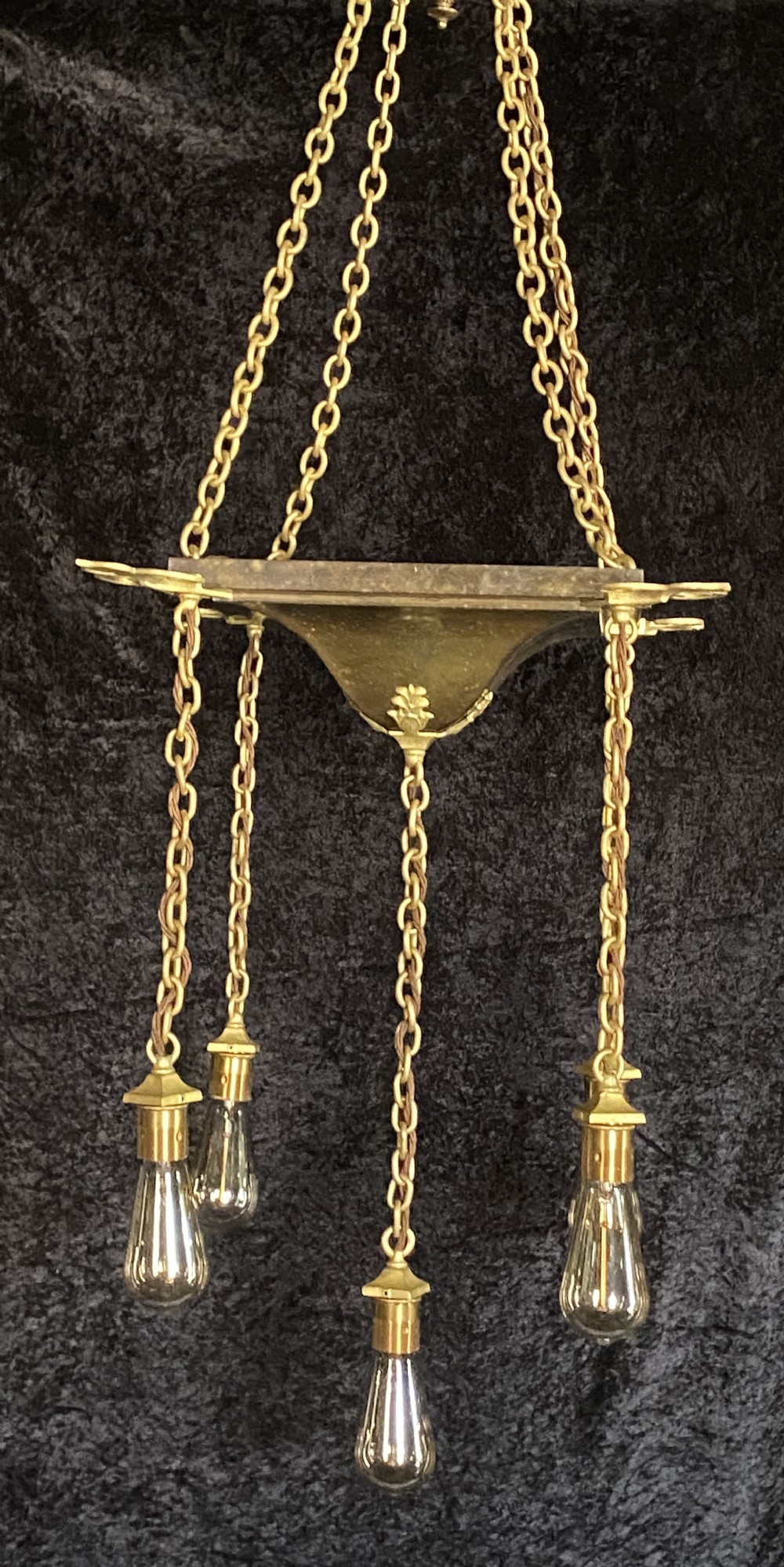Pair of arts and crafts s style chandeliers C1900