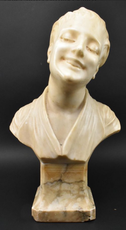 Large Alabaster bust of a young man 