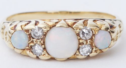 Antique Opal and Diamond Ring