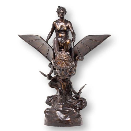 French Female in Flight 'Triomphe De L'aviation' Aeronautical Figure J. Garnier