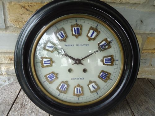 French Vineyard Wall Clock 18 Ins .Retailed by Robert Gallatly Edinburgh