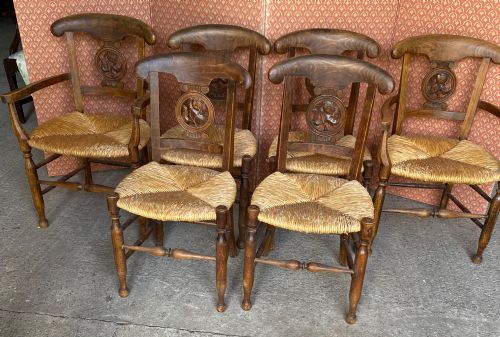 Set of Six French Country Dining Chairs
