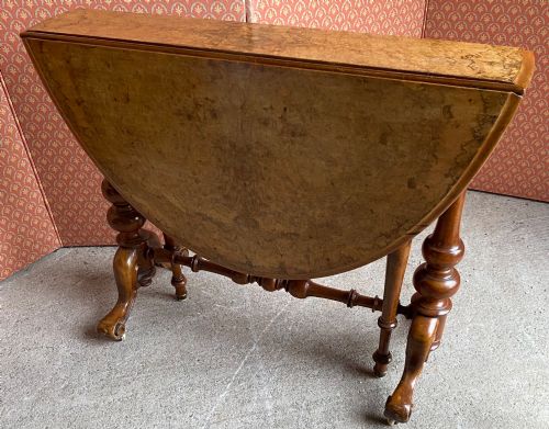 Burr Walnut Drop Leaf Occasional Table