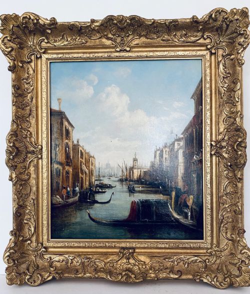 Francis Moltino (1818-1874)  a Venetian Scene. Oil on Canvas.