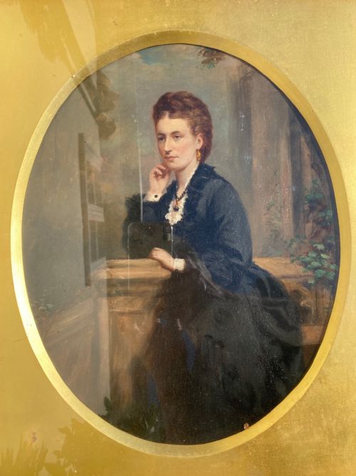 fig 1. 19th Century Oil on Canvas of A Scottish Lady