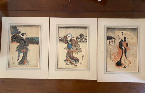 Three Woodcuts by Utagawa Toyokuni (1769-1825)