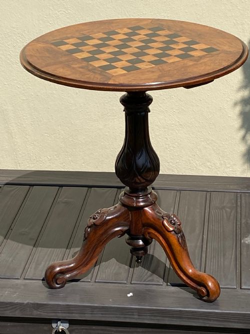 fig 1. Occasional Table with Chess Boards Top. 19th Century