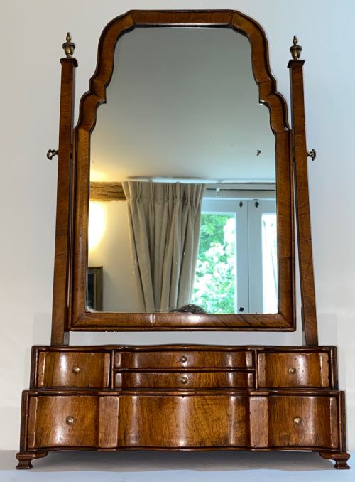 George III Walnut Vanity Mirror