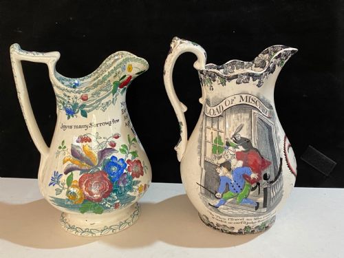 fig 1. Pair of Staffordshire Jugs Mid 19th Century