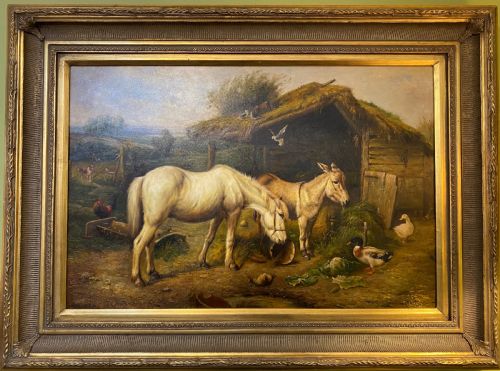 Oil on Canvas of Farmyard Scene