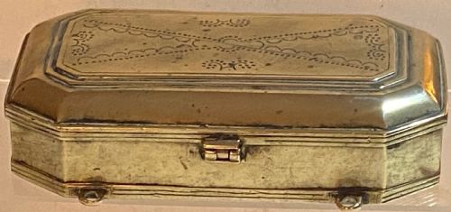 18th Century Brass Tobacco  Box