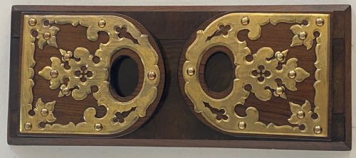 Walnut and Brass Mounted Book Trough