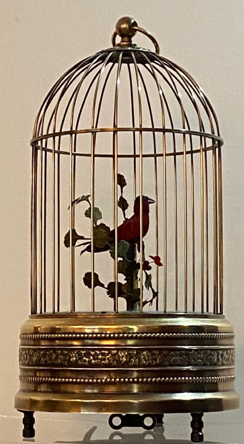 fig 1. French Singing Bird Automaton in Brass Cage