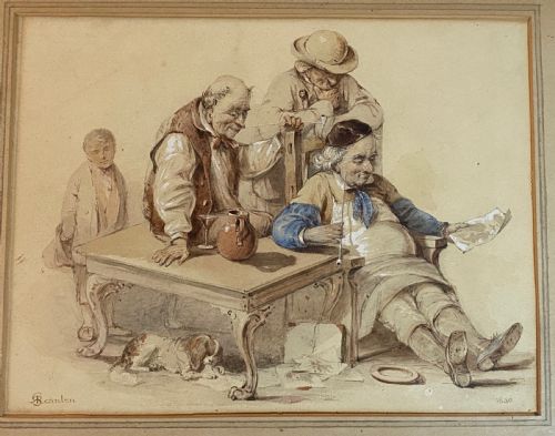fig 1. Irish Artist Robert Richard Scanlan (1801-1876) Pair of Watercolours