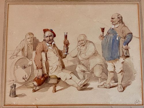 fig 2. Irish Artist Robert Richard Scanlan (1801-1876) Pair of Watercolours