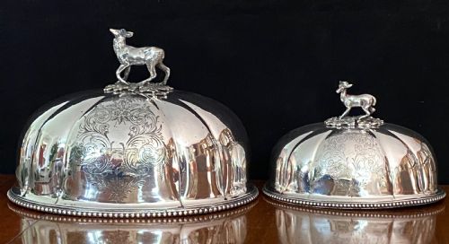 Pair of Silver Plated  Meat Covers with Provenance