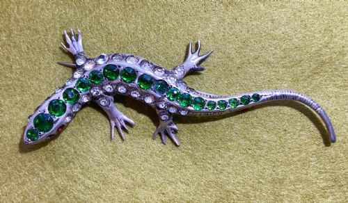 fig 1. Pair of Silver Lizard Brooches