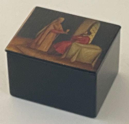 Painted Wood Russian Tea Caddy, Ca 1900.