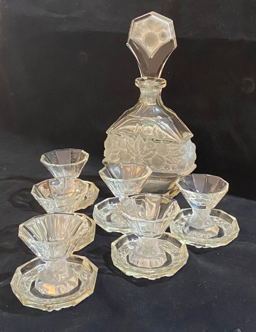 Art Deco Glass Liqueur Set