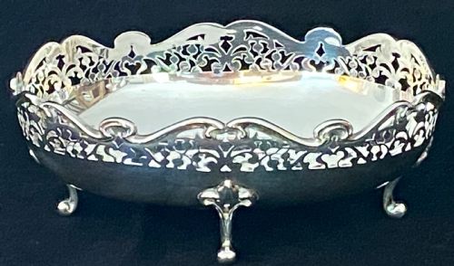 Silver Bowl on Cabriole Legs  London 1903