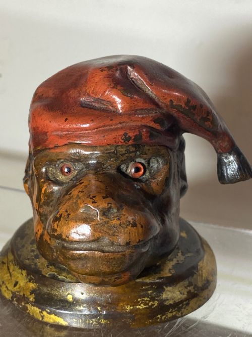 Cold Painted Bronze Monkey Inkwell