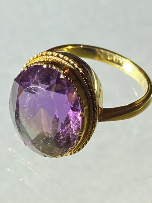Amethyst and Gold Dress Ring