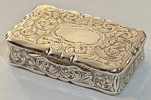Nathaniel Mills Silver Snuff Box. Birmingham 1847.