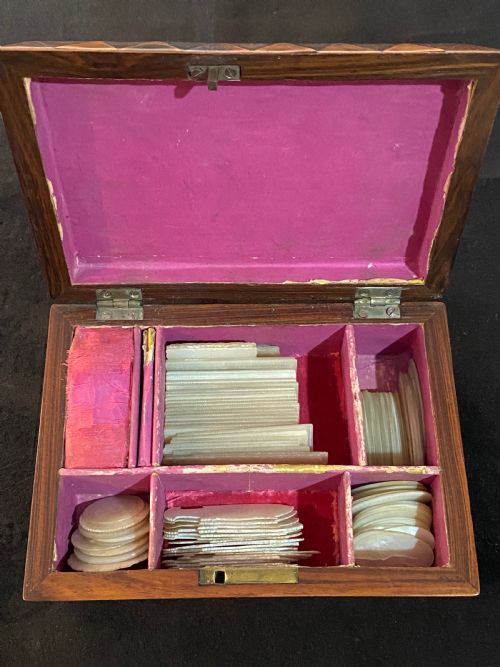 REGENCY PARQUETRY INLAID GAMES BOX - ADDITIONAL PHOTO 10