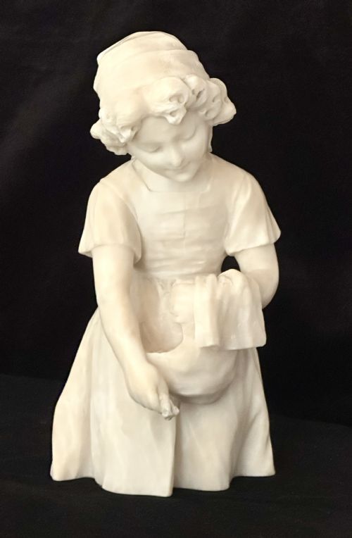 Antique Alabaster Figure of a Girl