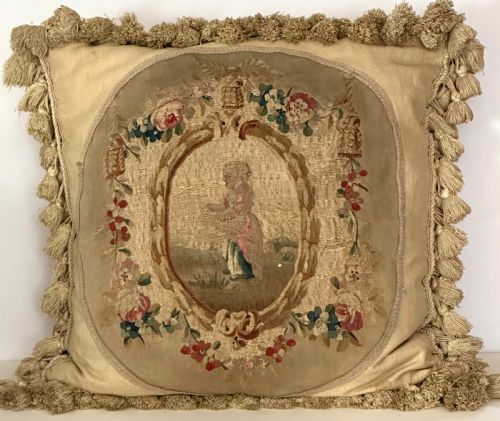 18th Century Aubusson Needlework on Cushion
