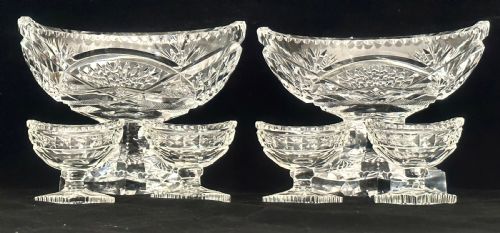 fig 1. Regency Cut-glass Comports and Salts with Provenance 