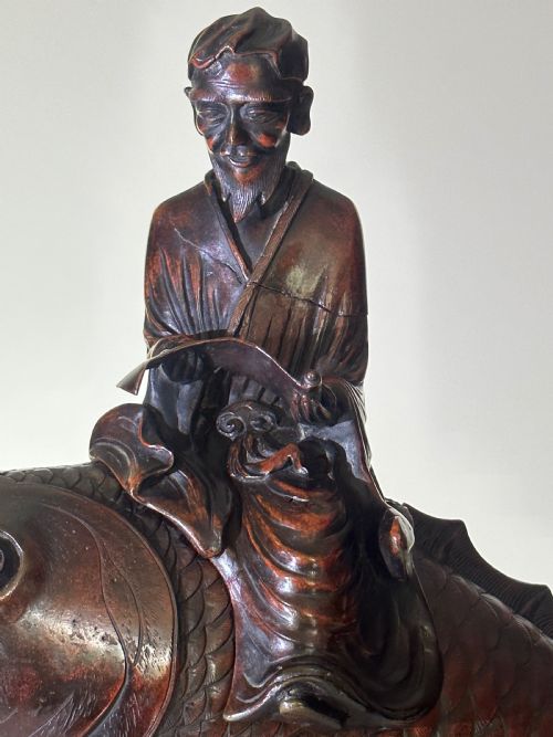 fig 2. Bronze Japanese Koro in the form of a Carp