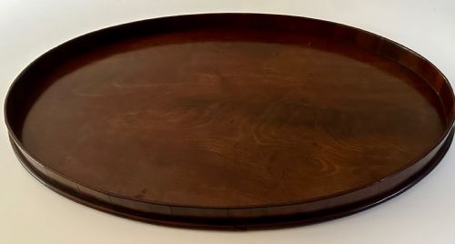 George III Mahogany Oval Gallery Tray