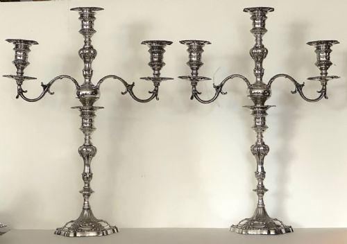 Pair of 19th Century Silver Plated Candelabra