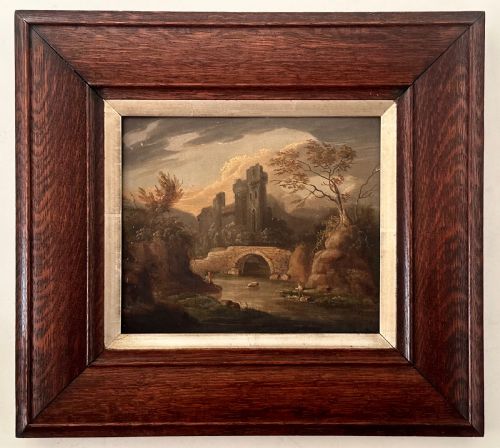 English School Oil on Panel of River Scene