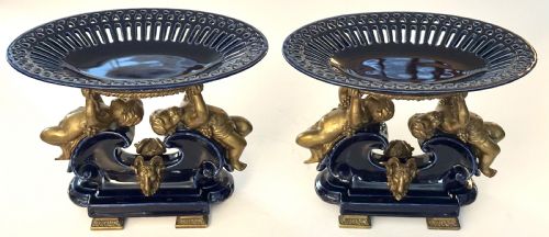 French Table Garniture in Bronze and Enamel