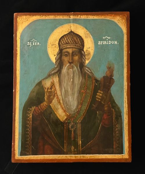 Greek Icon Depicting St Spyridon