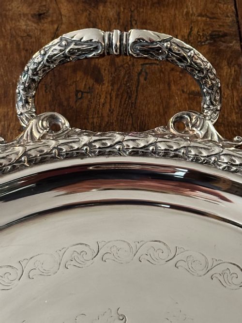 VERY LARGE EDWARDIAN SHEFFIELD SILVER PLATED TRAY - ADDITIONAL PHOTO 2