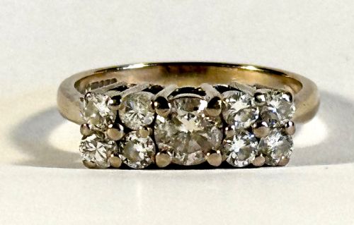 18ct Gold 9 Stone Diamond Ring