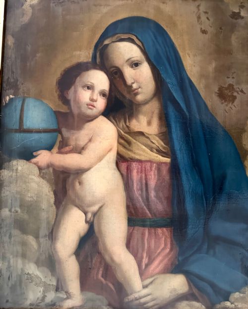 fig 1. 17th Century Oil on Canvas after  Giovanni Battista Salvo Da Sassoferrato (1609-1685)
