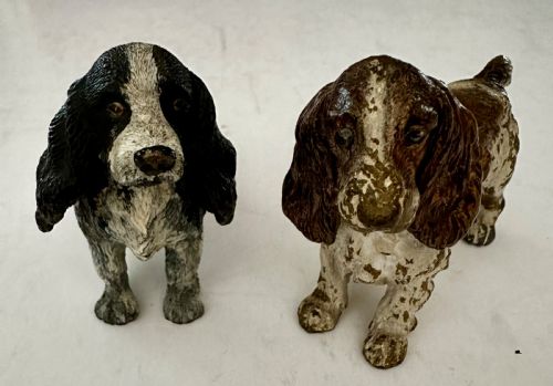 PAIR OF COLD PAINTED BRONZE SPANIELS