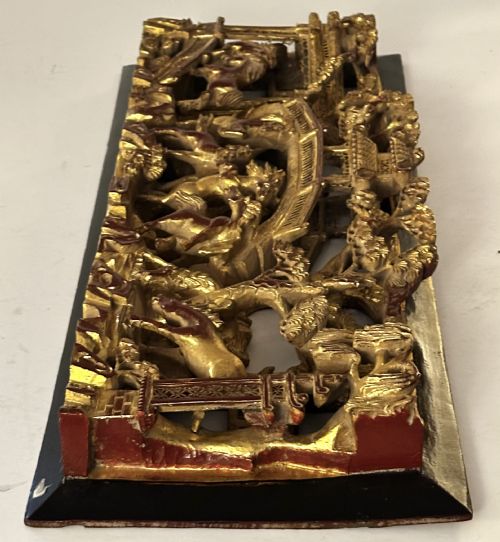 CHINESE CARVED PANEL DEPICTING THE EIGHT DIVINE HORSES - ADDITIONAL PHOTO 7