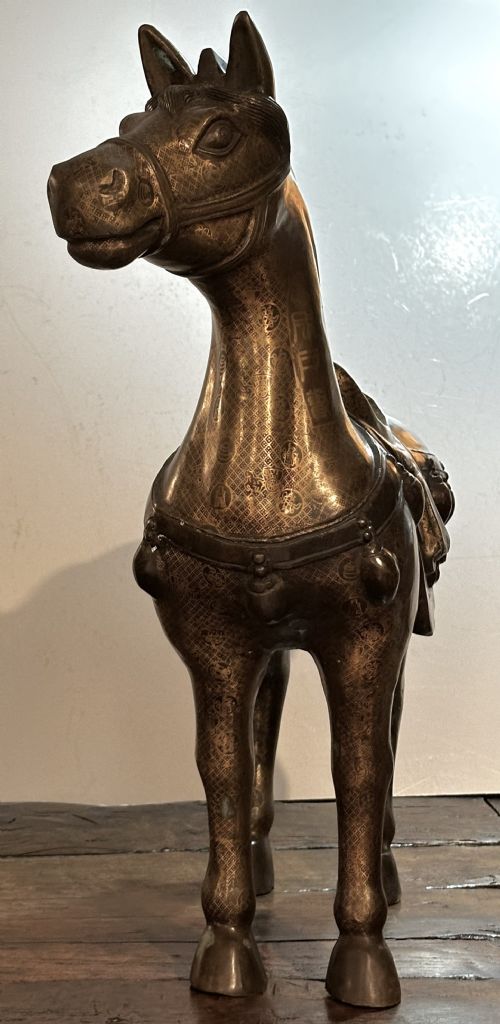 PAIR OF LARGE CHINESE BRONZE HORSES - ADDITIONAL PHOTO 12