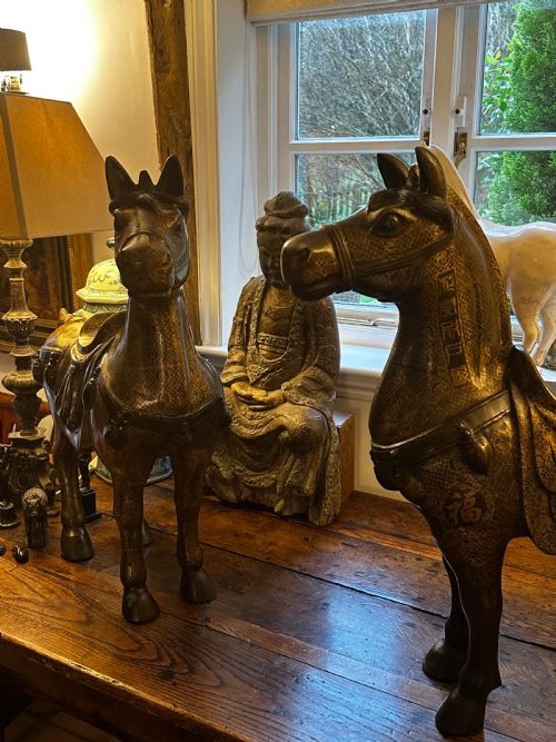 PAIR OF LARGE CHINESE BRONZE HORSES - ADDITIONAL PHOTO 18