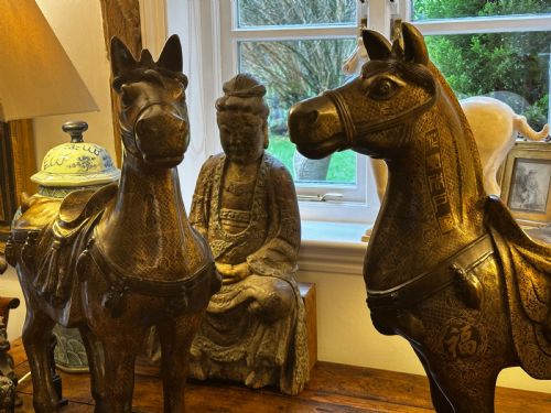 PAIR OF LARGE CHINESE BRONZE HORSES - ADDITIONAL PHOTO 20