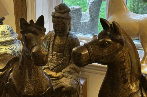 PAIR OF LARGE CHINESE BRONZE HORSES - ADDITIONAL PHOTO 21